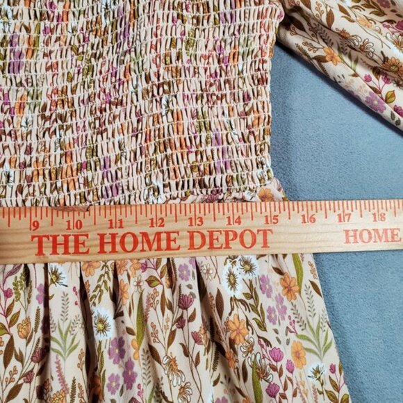 Simply Southern Dress Womens L Floral Smocked Milkmaid Cottage Tiered Prairie - Picture 6 of 9